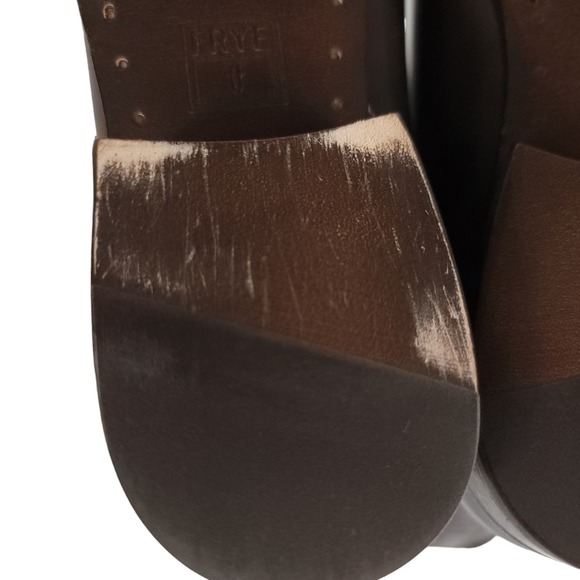 Frye Molly Button Tall Knee High Boots Brown Grey Leather Riding - Picture 11 of 11